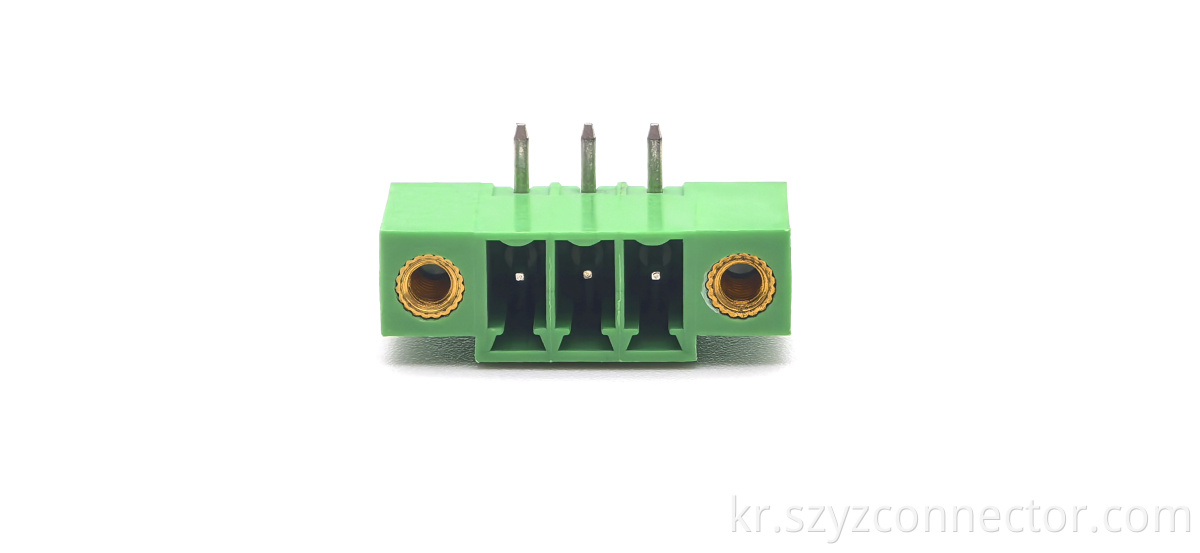 2.54mm Pitch Pluggable Terminal Blocks Male Bent Lead with Lug 1*3P